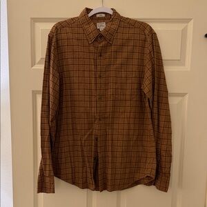 J. Crew Men's Casual Brown Checkered Shirt